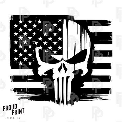 Skull Punisher With Usa Flag Svg Skull Svg Punisher Svg Usa Flag Svg Patriotic Svg Punisher