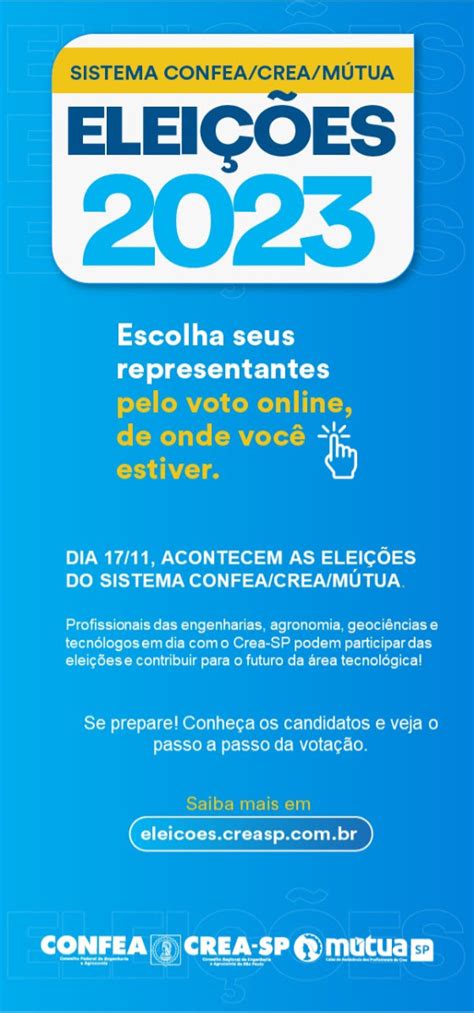 Sistema Confea Crea e Mútua 2023 elege autoridades de forma online