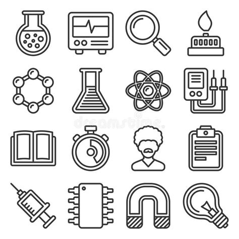 Science Icons Set Vector Stock Vector Illustration Of Chemistry