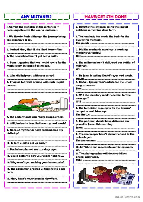 Practice 2 mistakes have get sth Français FLE fiches pedagogiques