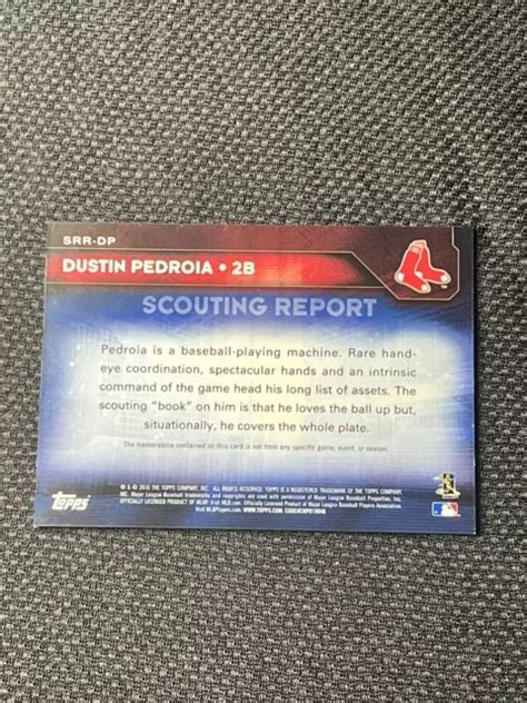 2016 TOPPS SCOUTING Relics PATCH SRR DP Dustin Pedroia Boston Red