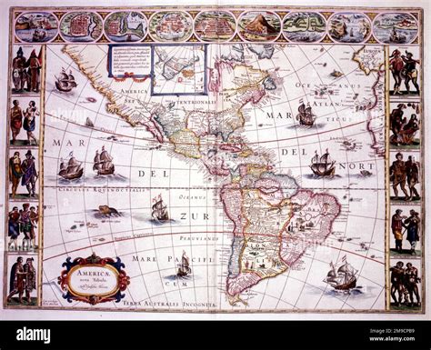 Map of North and South America Stock Photo - Alamy