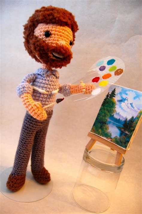 Art Dolls Dolls Miniatures Art Collectibles Crochet Bob Ross Doll