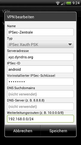 IPSec Verbindung Android Smartphone Bintec Router Bintec Elmeg