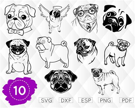 Pug Svg Pug Face Svg Dog Svg Pug Cricut Pug Life Svg Pug Decal