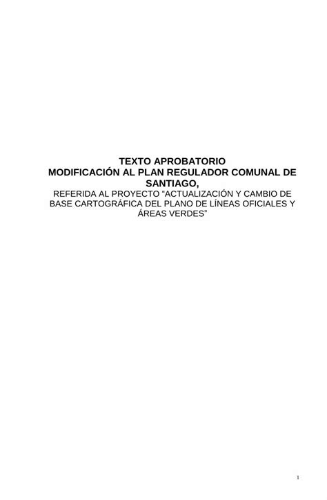 Pdf Modificacion Al Plan Regulador Comunal Texto Aprobatorio