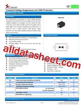 Esd V D C Datasheet Pdf Socay Electornics Co Ltd