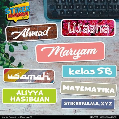 Contoh Desain Stiker Nama 57 Koleksi Gambar