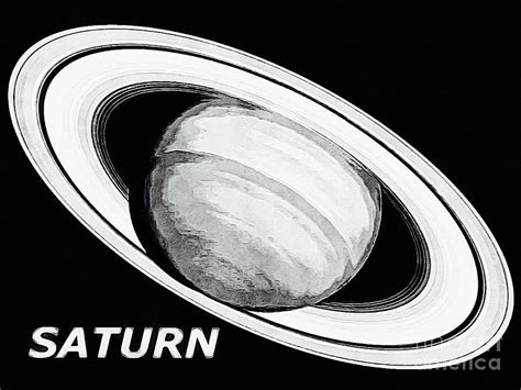 Planet Saturn on Black Digital Painting Digital Art by Douglas Brown - Fine Art America