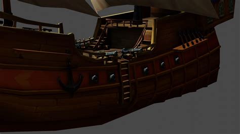 D Model Pirate War Ships Vr Ar Low Poly Cgtrader