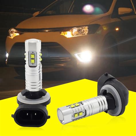 2 PCS H27 881 LED High Power Driving Fog Light Bulb Lamp Xenon White