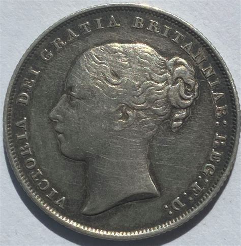 1843 Queen Victoria Silver Shilling M J Hughes Coins