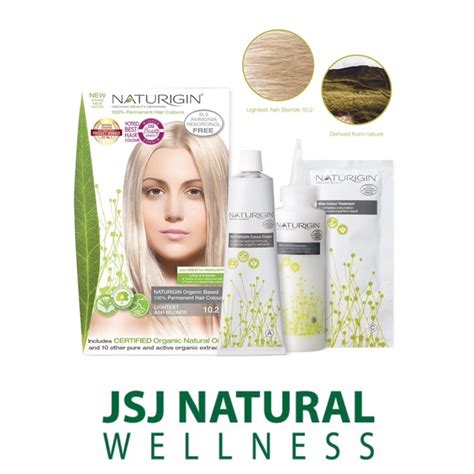 NATURIGIN 10 2 LIGHTEST BLONDE ASH 100 Permanent Organic Hair Colour JSJ Natural Wellness