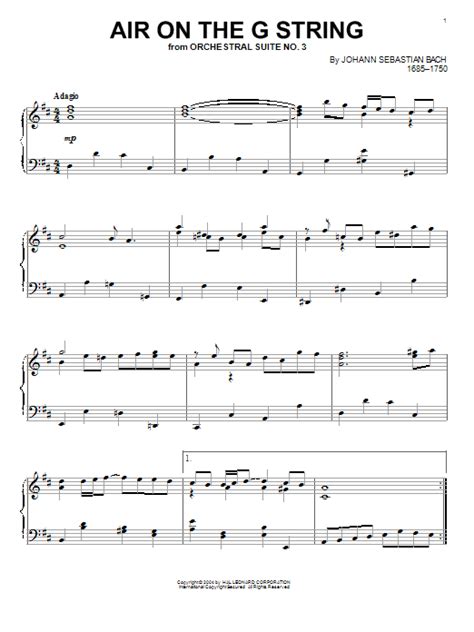 Download Air On The G String Sheet Music Pdf Johann Sebastian Bach