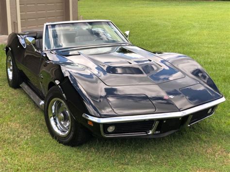 1969 Corvette Convertible 427 L68 400hp Triple Black For Sale