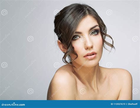 Beautiful Woman Portrait Nude Shoulders Stock Image Image Of Light