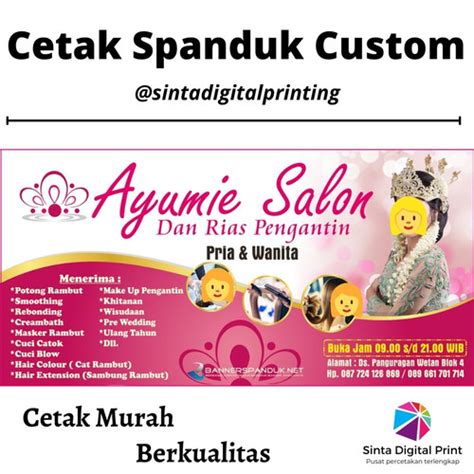 Jual Cetak Spanduk Salon Tata Rias Custom Banner Flexy Kab