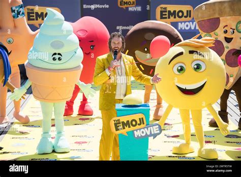 Actor T. J. Miller poses with characters during the photo call for the ...