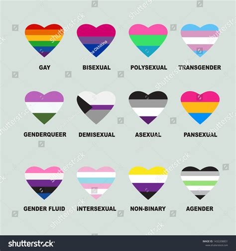 Hearts Lgbt Flags Gay Pride Symbols Vector De Stock Libre De Regalías