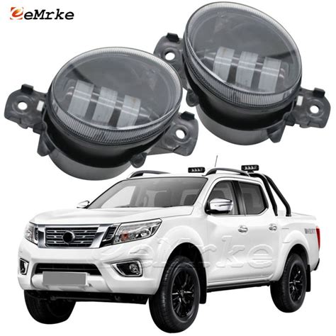 Led Whiteyellow Fog Lights Headlights Lamp W Lens Drl For Nissan