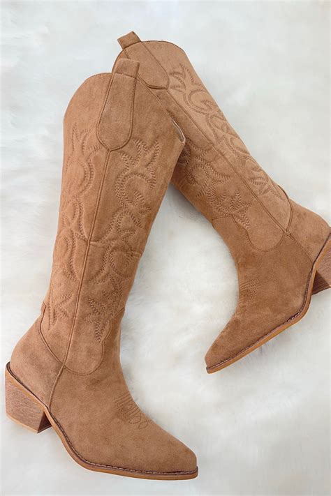 Botas Cowboy Bordadas Camel