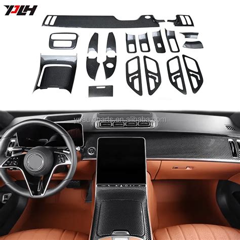 Carbon Fiber W Car Interior Dashboard Center Console Cover Trim For