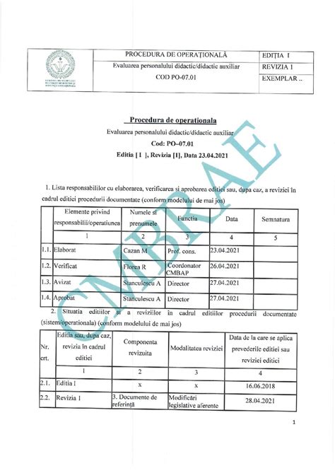 PO Evaluarea Personalului Didactic Didactic Auxiliar CMBRAE