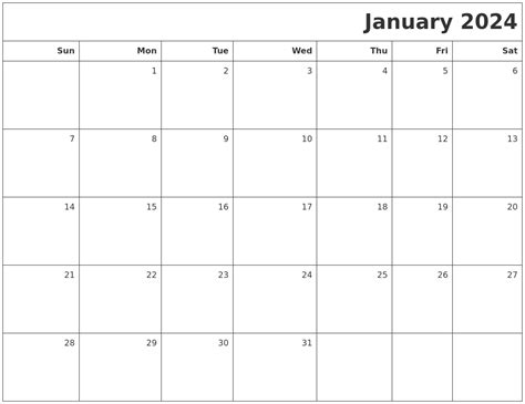 January Month Calendar Top The Best List Of School Calendar