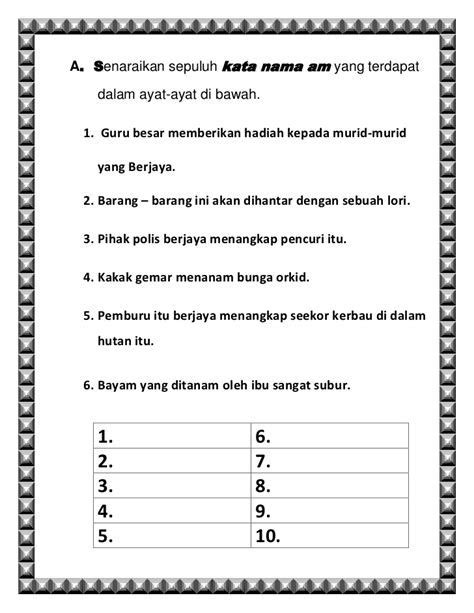 Latihan Kata Nama Am Tahun Nbkomputer