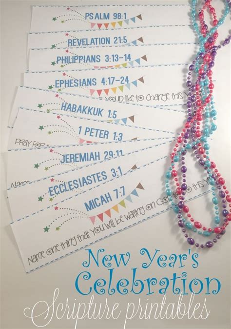 the new year's celebration printables are displayed on top of each other