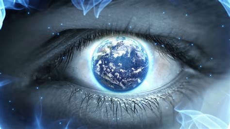 Planet Earth in the Eye Iris Weird Fantasy Science Fiction Seamless Looping Motion Background ...