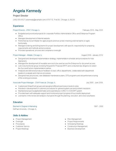 Project Director Resume Examples and Tips - Zippia