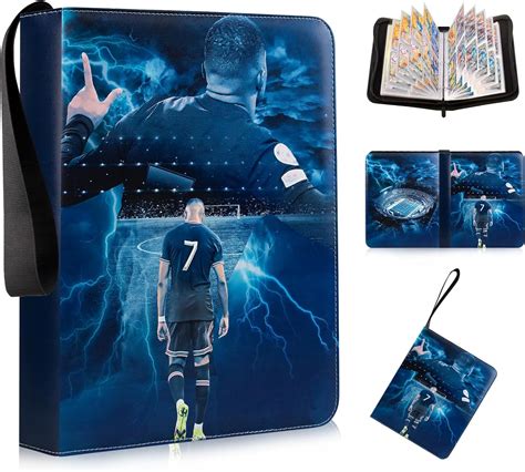 Egmelos Trading Card Binder Football Card Binder 4 Pocket Soccer Card