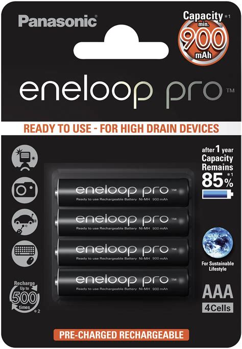 Panasonic Eneloop Pro HR03 Pile Rechargeable LR3 AAA NiMH 900 MAh 1 2