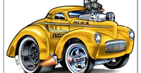 Challenger Gasser Hot Rod Cartoon Art