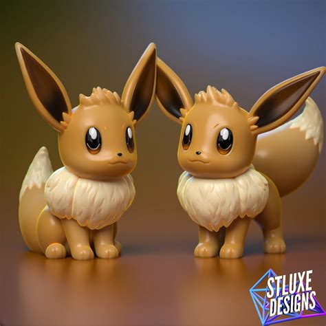 Eevee Pokemon STL File 3D Printed Pokemon File Pokemon Miniatures STL