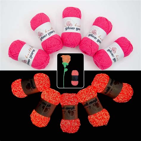 Amazon Red Glow Yarn Pack Acrylic Glow In The Dark Yarn