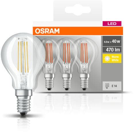 Osram Lot De Ampoules Led Filament Sph Rique E W Equivalent W