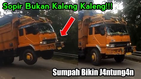 Tegang Bangettttakibat Muatan Terlalu Banyak Truk Fuso Berjuang