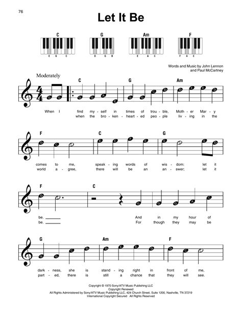 Let It Be Sheet Music | Sheet music, Piano sheet music letters ...