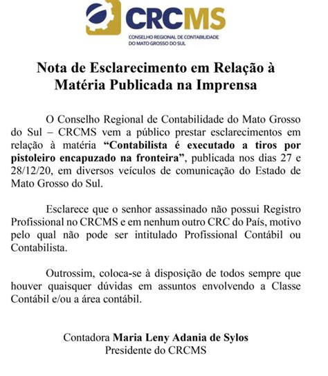 Nota De Esclarecimento Em Rela O Mat Ria Publicada Na Imprensa Crcms