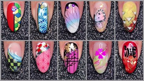 Nail Art Designs 」 Kimetsu No Yaibademon Slayer Anime Nails Art