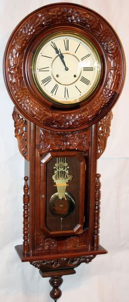 Viennese Carved Mahogany Regulator Wall Clock