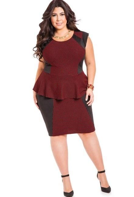 Plus Size Red Peplum Dress Pluslook Eu Collection