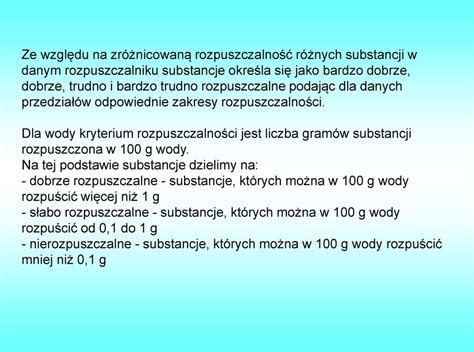 ROZTWORY część I ROZPUSZCZALNOŚĆ PDF Darmowe pobieranie