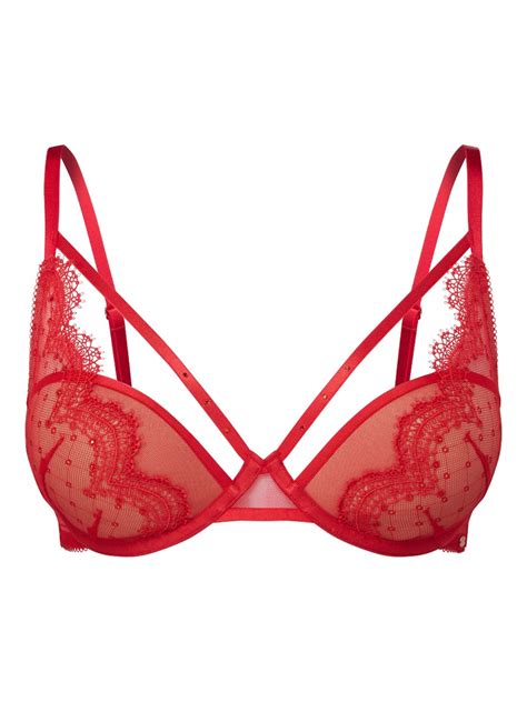 Vip Audacious Half Padded Plunge Bra Red Gossard