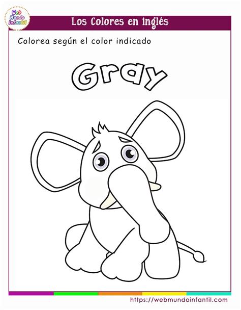 Colores en inglés para colorear para imprimir