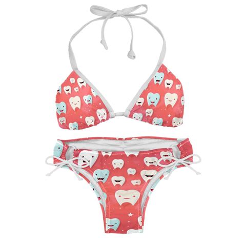 Tiny Teeth Chic One Piece Swimsuits Bikini Set Detachable Sponge