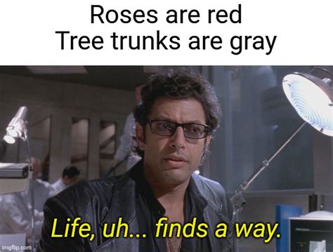 Image Tagged In Life Finds A Way Ian Malcolm Jurassic Park Roses Are