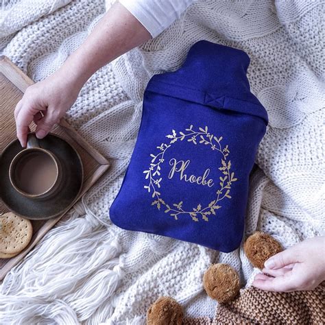 Personalised Hot Water Bottle Cover Hot Water Bottle Cover Personalized Gifts Winter